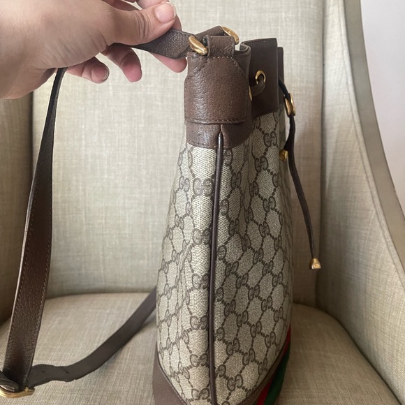 Authentic Gucci vintage web sherry line drawstring bag 41.02.085 (D09) - Picture 4 of 16